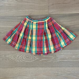 Vintage Gymboree Plaid Skirt Girls XL Rainbow Tag Multicolor Pleated Skirt